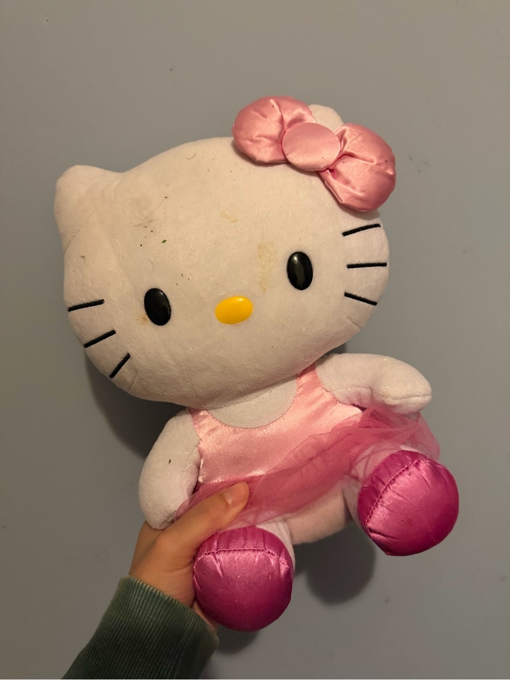 Hello Kitty (STAINED)Pink Plush Doll - Soft White & Pink Toy
